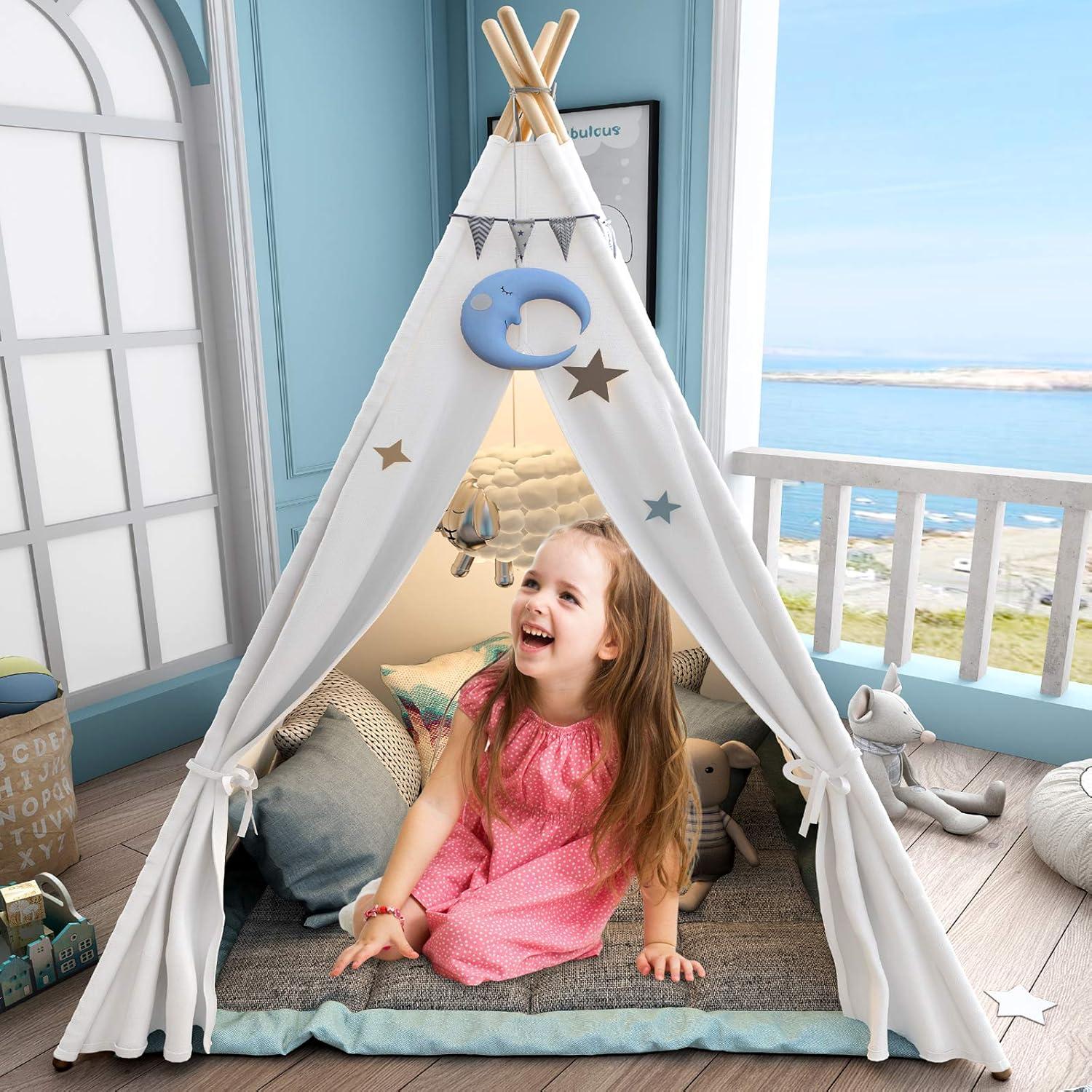 Tienda Teepee para Niños SUMERICE 120x120x156 cm Plegable