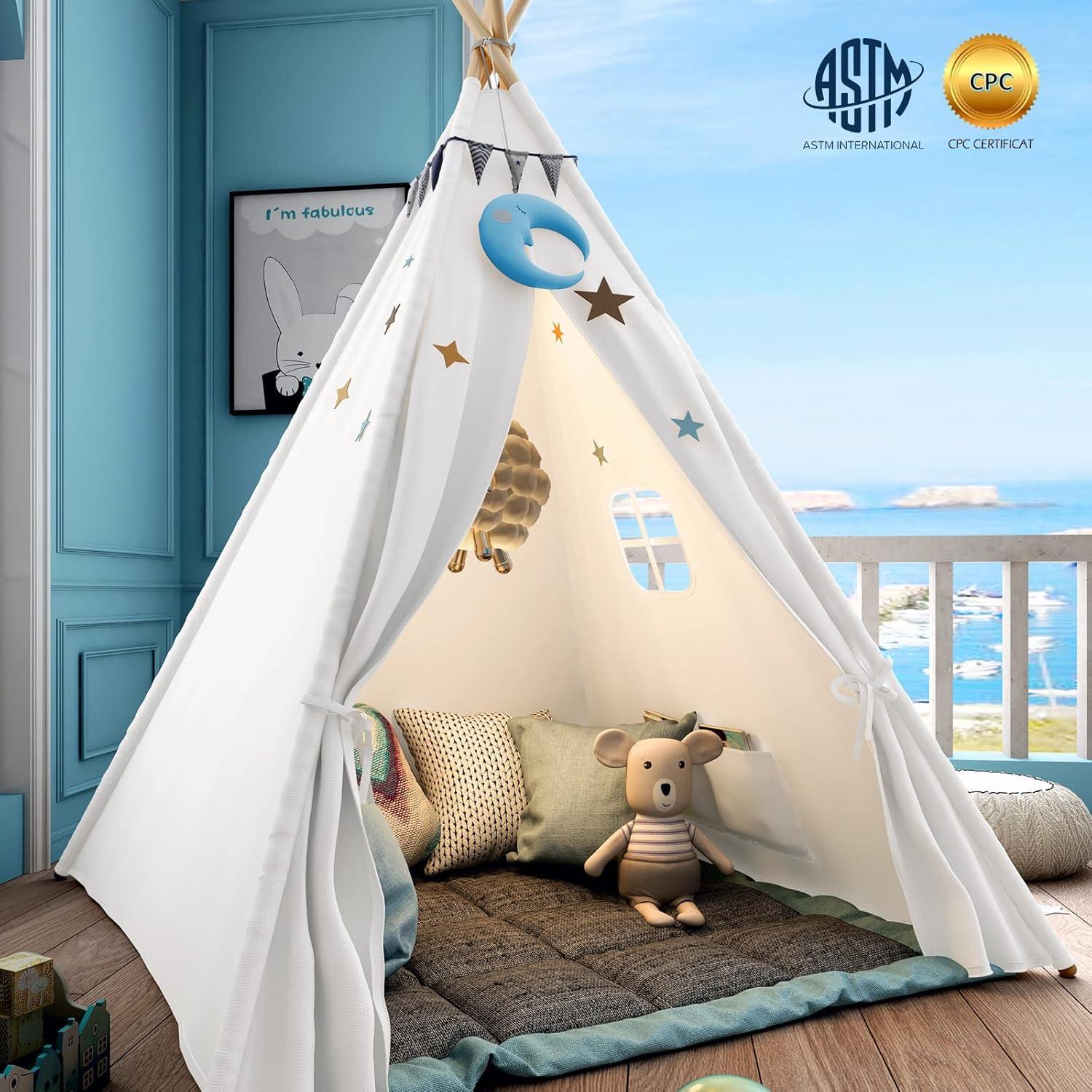 Tienda Teepee para Niños SUMERICE 120x120x156 cm Plegable