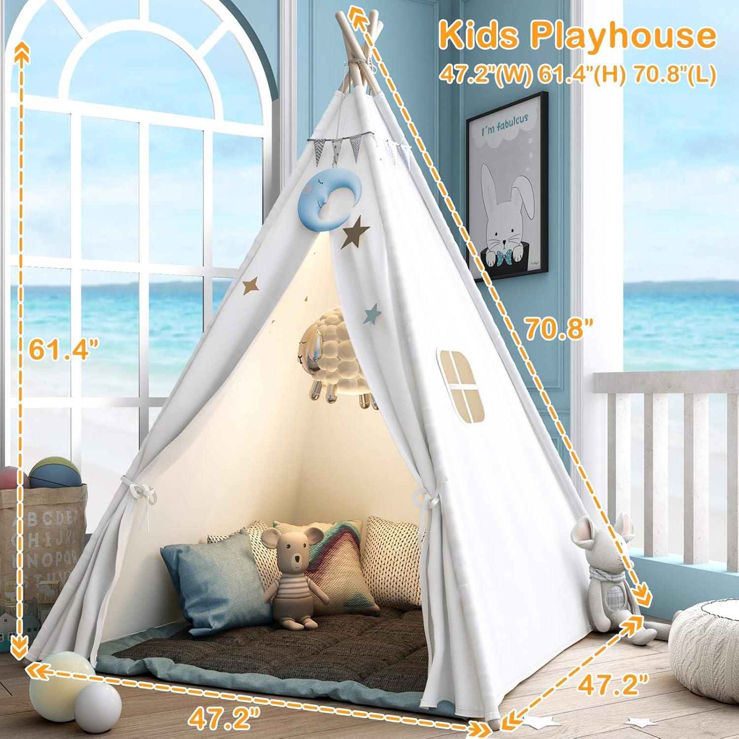 Tienda Teepee para Niños SUMERICE 120x120x156 cm Plegable