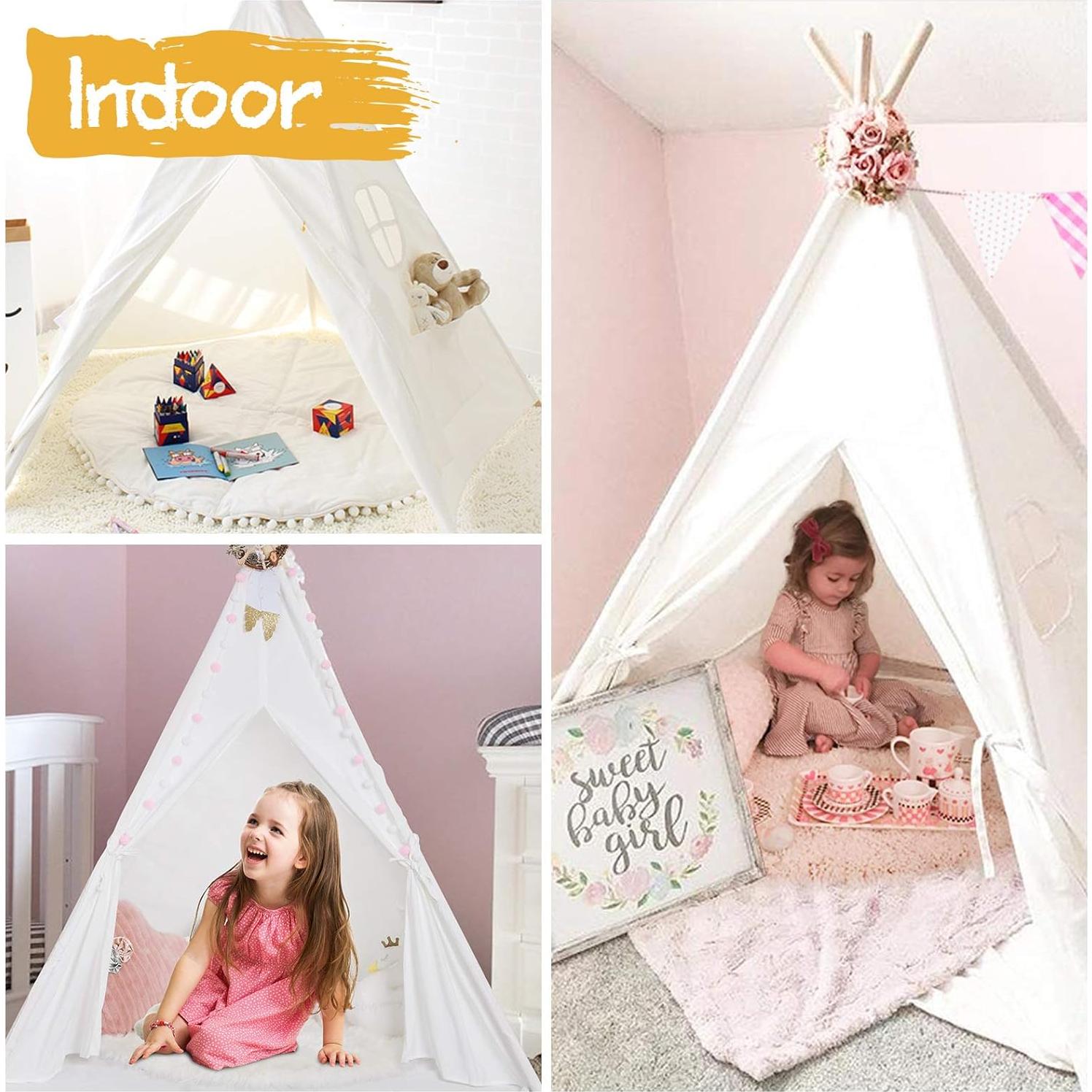 Tienda Teepee para Niños SUMERICE 120x120x156 cm Plegable