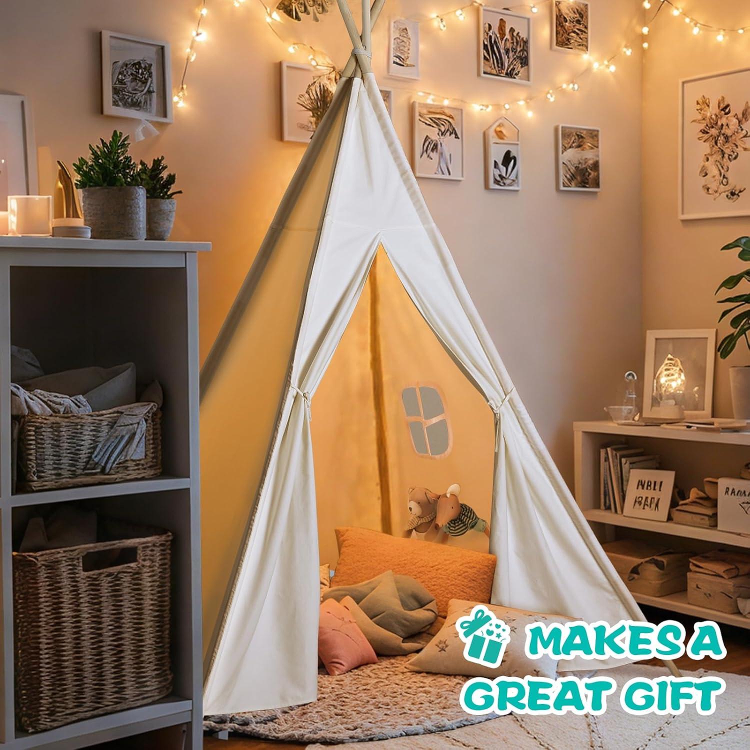 Tienda Teepee Blanca Sumbababy para Niños - 137.7x192.5cm