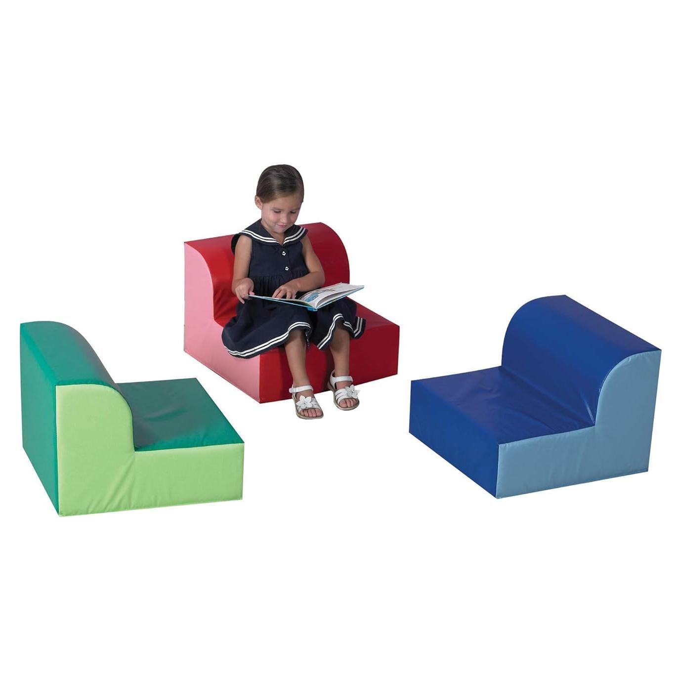 Trío de Sillas Acogedoras Children's Factory para Niños - Arcoíris