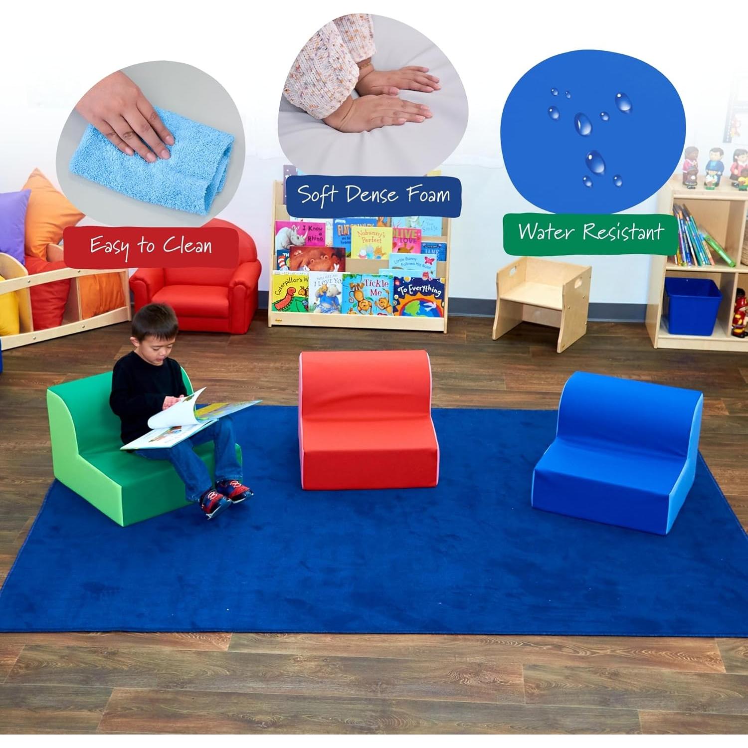 Trío de Sillas Acogedoras Children's Factory para Niños - Arcoíris