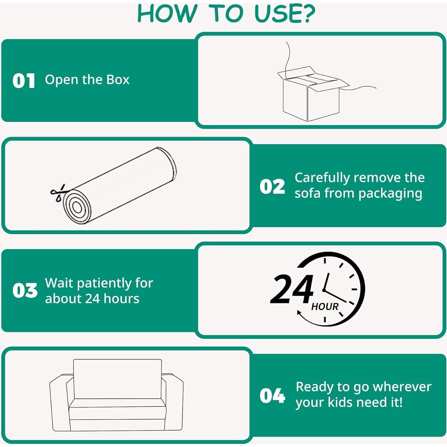 Sofá Convertible para Niños Zorvoxz Gris 2-en-1