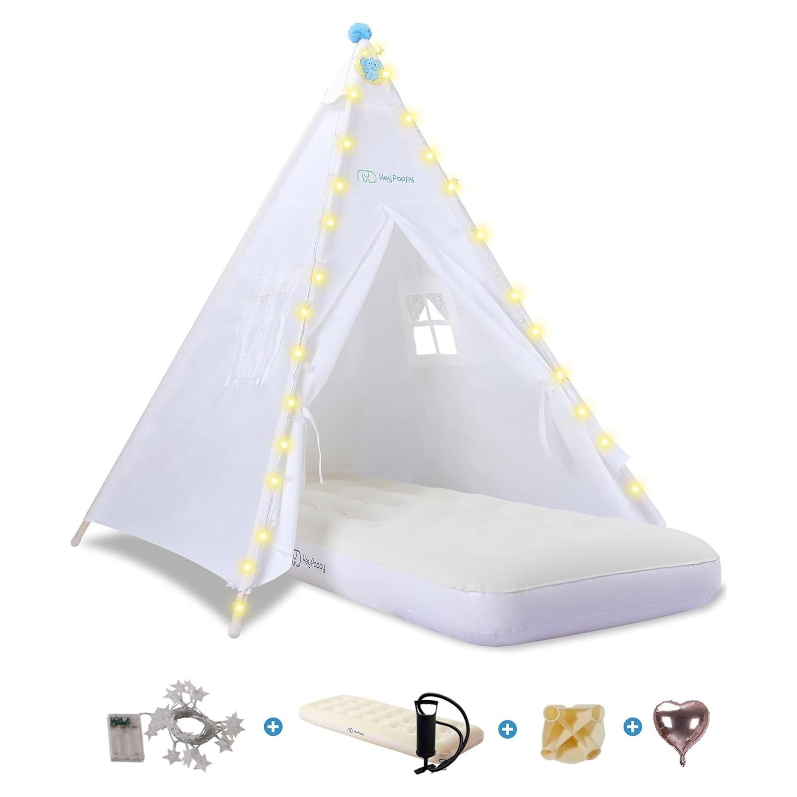 Tienda Tipi para Niños Heypappy con Colchón Inflable y Luces
