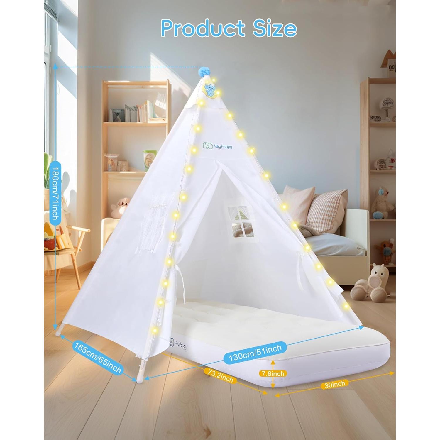 Tienda Tipi para Niños Heypappy con Colchón Inflable y Luces