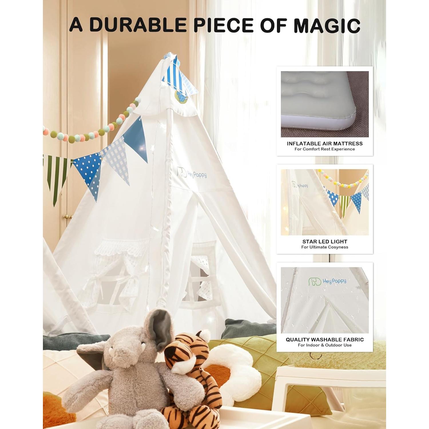 Tienda Tipi para Niños Heypappy con Colchón Inflable y Luces