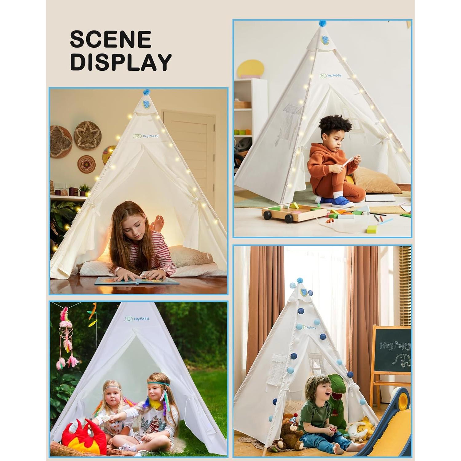 Tienda Tipi para Niños Heypappy con Colchón Inflable y Luces