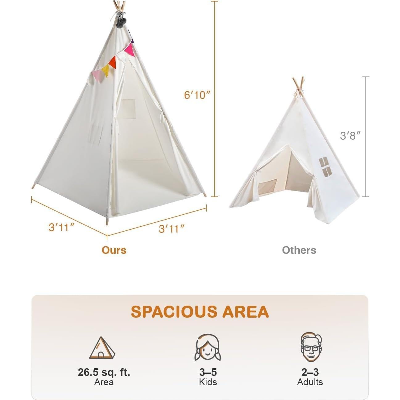 Tienda Teepee CO-Z 2.1m para Niños y Adultos - Seguridad y Creatividad
