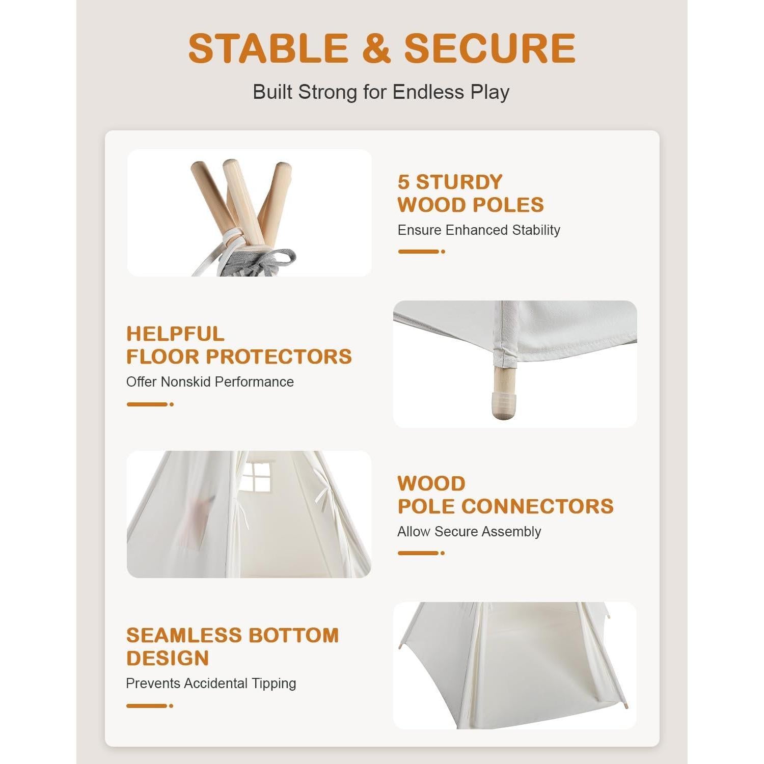 Tienda Teepee CO-Z 2.1m para Niños y Adultos - Seguridad y Creatividad