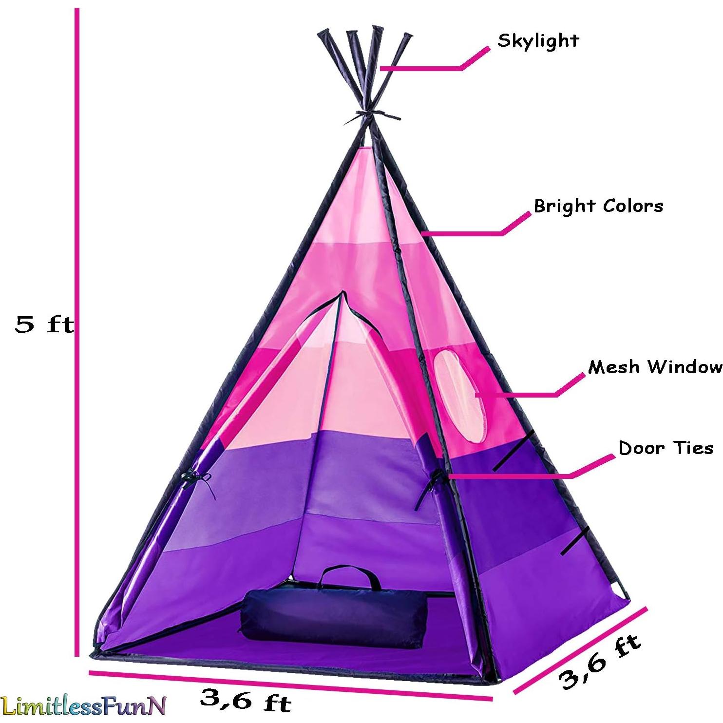 Tienda de Juego Teepee LimitlessFunN Rosa 107x107x152 cm