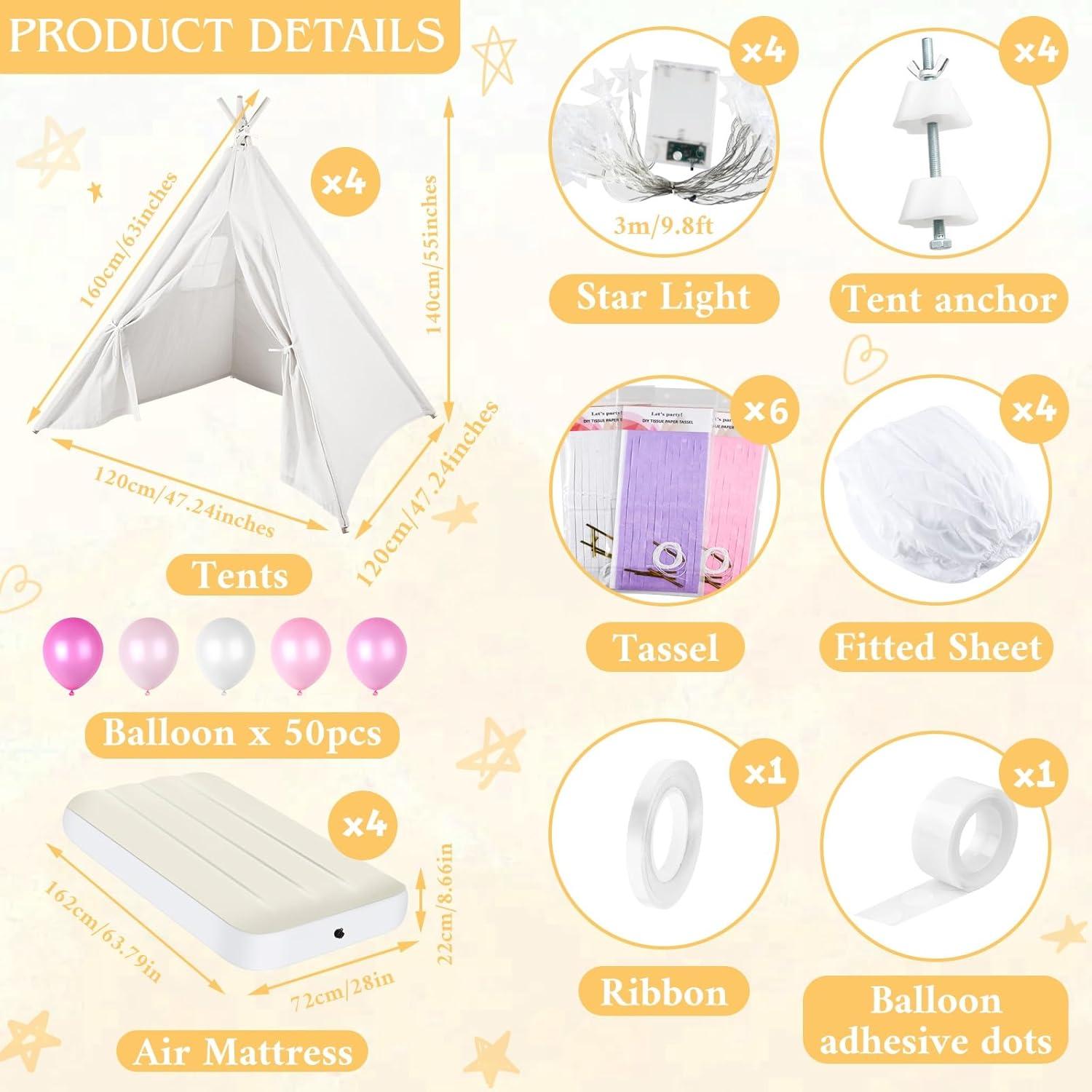 Tienda Teepee PLULON 4 Piezas para Niños con Colchón Inflable