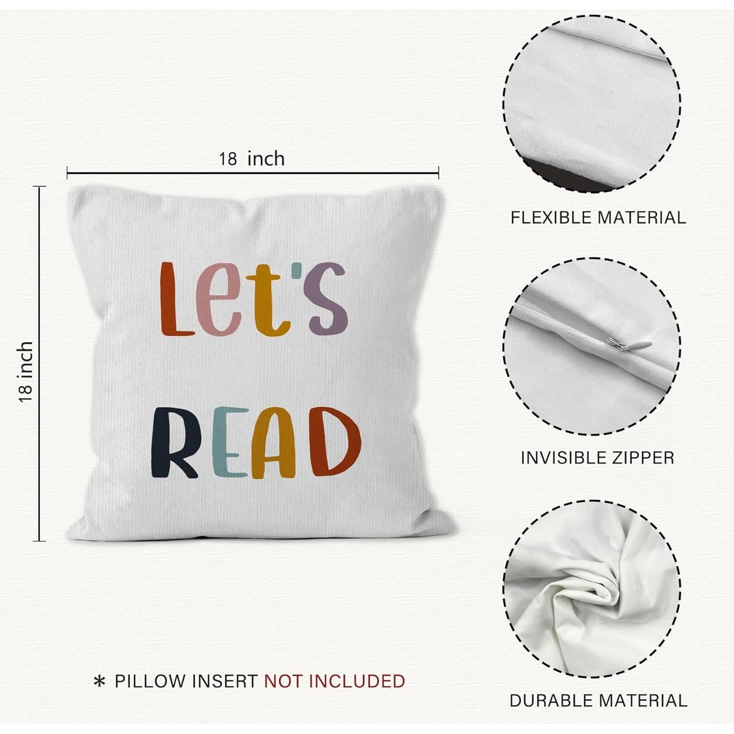 Fundas de Cojín Decorativas VRW 45x45 cm para Aula y Biblioteca