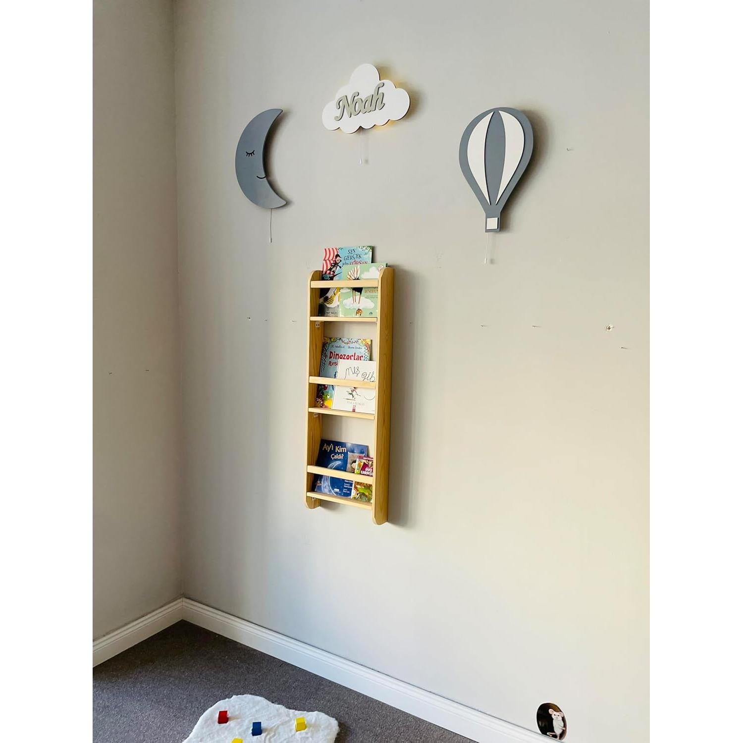 Estantería Montessori de Madera Natural Hecha a Mano 3 Niveles