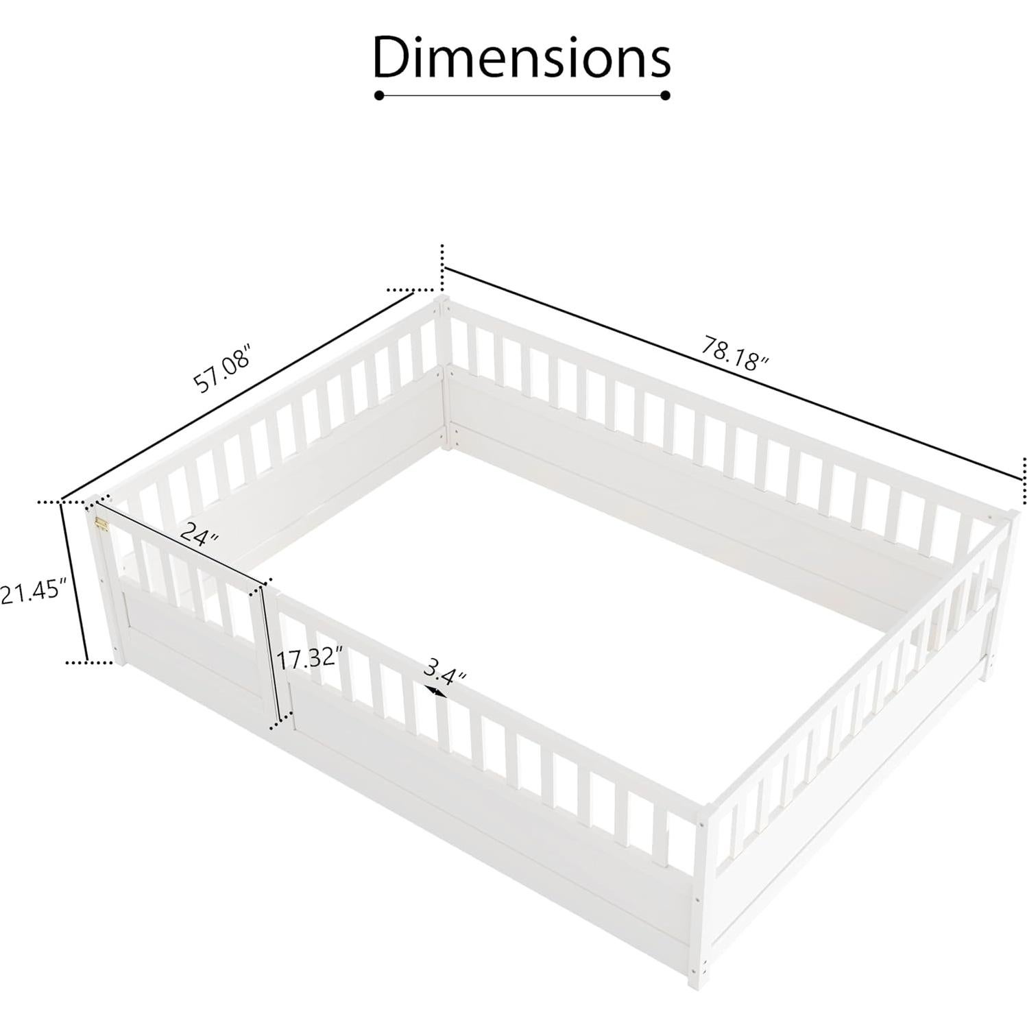 Cama de Suelo Completa KEIKI Blanca para Niños Montessori