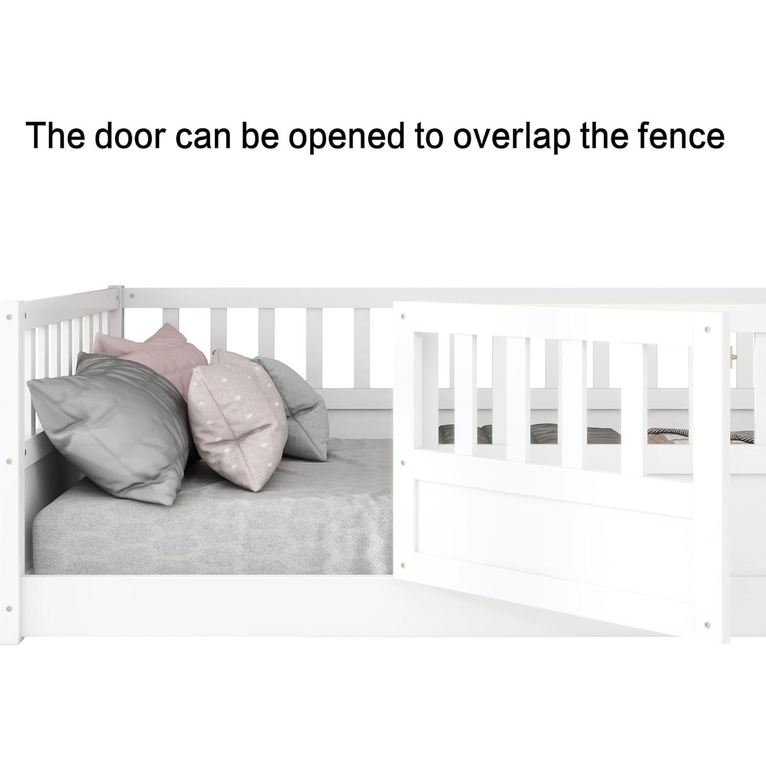 Cama de Suelo Completa KEIKI Blanca para Niños Montessori