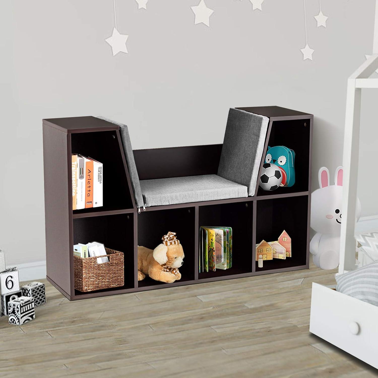 Estantería para Niños IFANNY con Rincón de Lectura 6 Cubículos