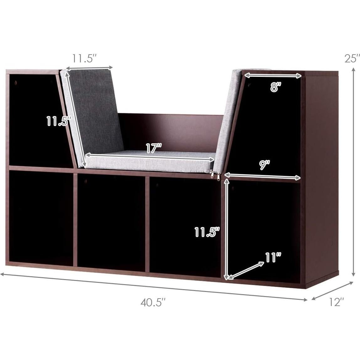 Estantería para Niños IFANNY con Rincón de Lectura 6 Cubículos