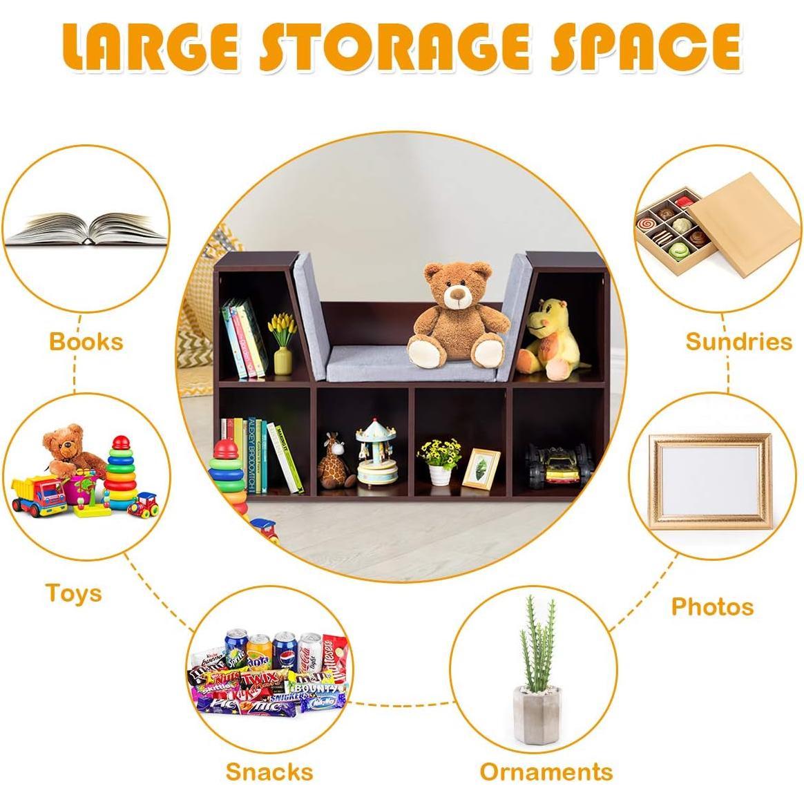 Estantería para Niños IFANNY con Rincón de Lectura 6 Cubículos