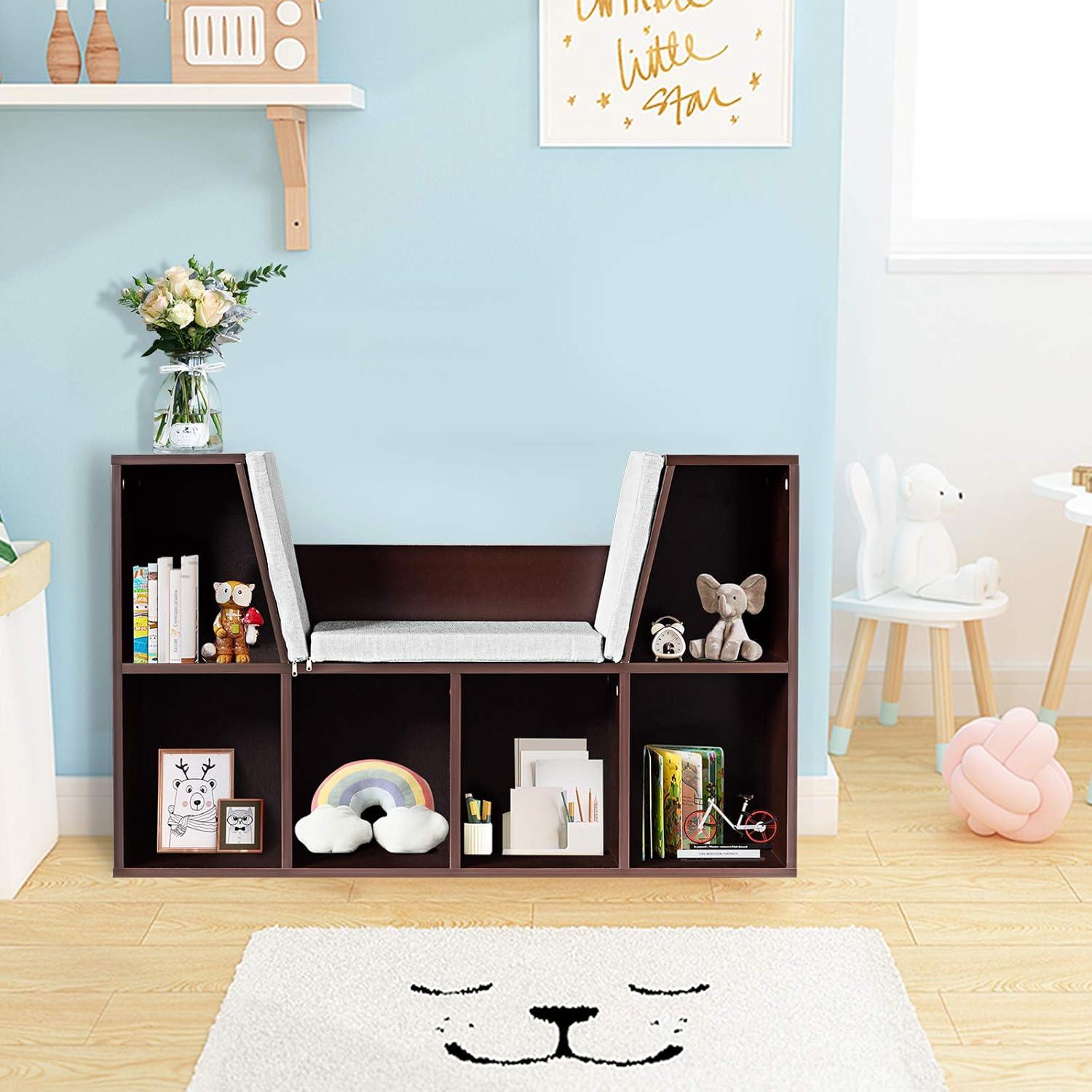 Estantería para Niños IFANNY con Rincón de Lectura 6 Cubículos