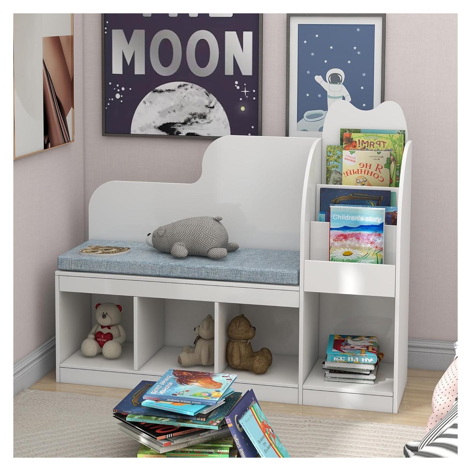 Rincón de Lectura Infantil TaoHFE con Estantería y Cojín