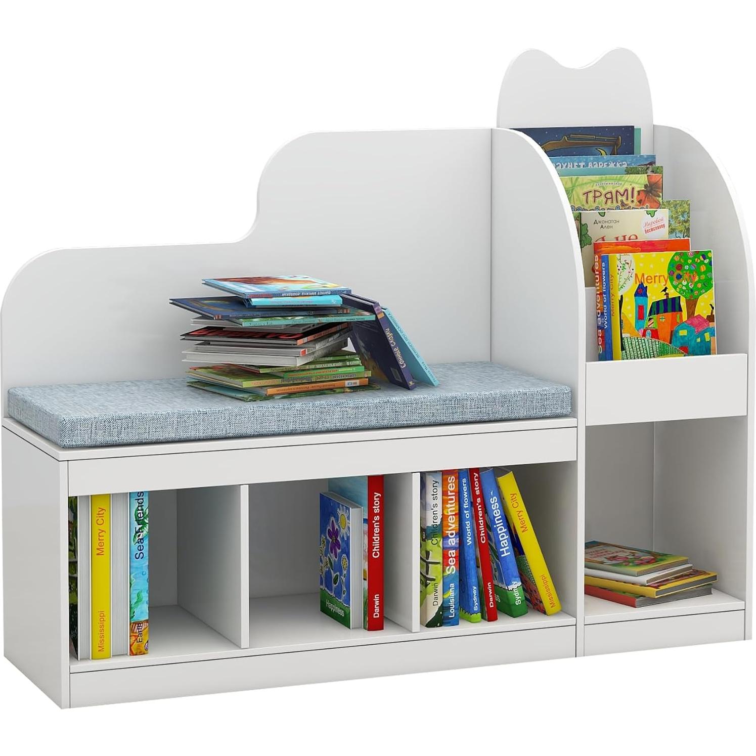 Rincón de Lectura Infantil TaoHFE con Estantería y Cojín