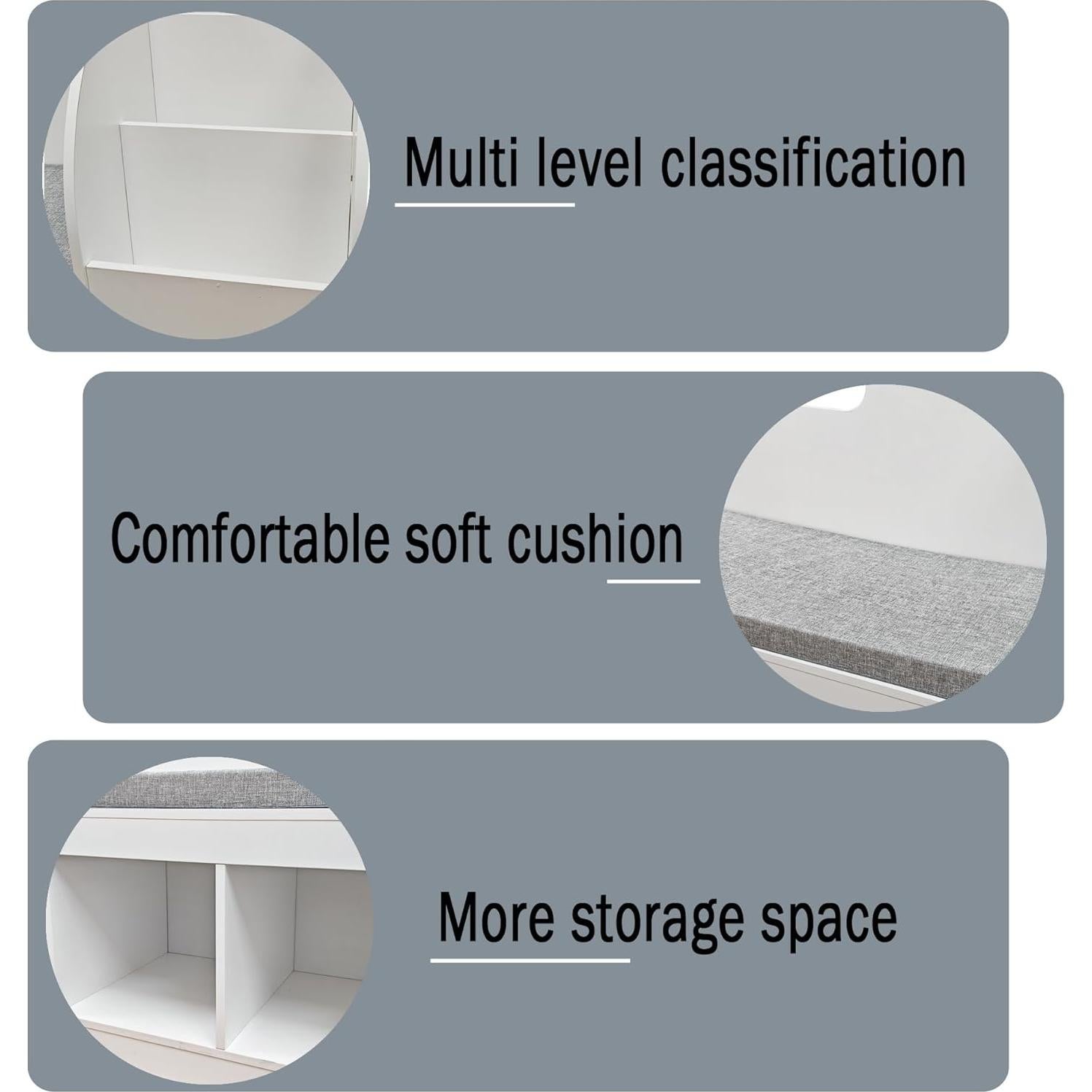 Rincón de Lectura Infantil TaoHFE con Estantería y Cojín