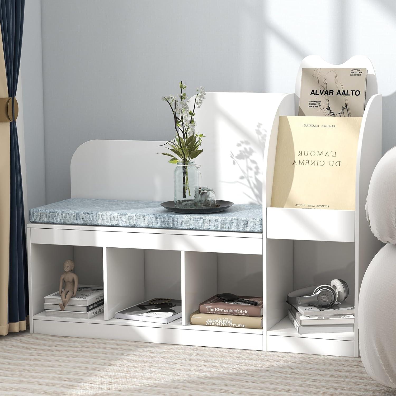 Rincón de Lectura Infantil TaoHFE con Estantería y Cojín