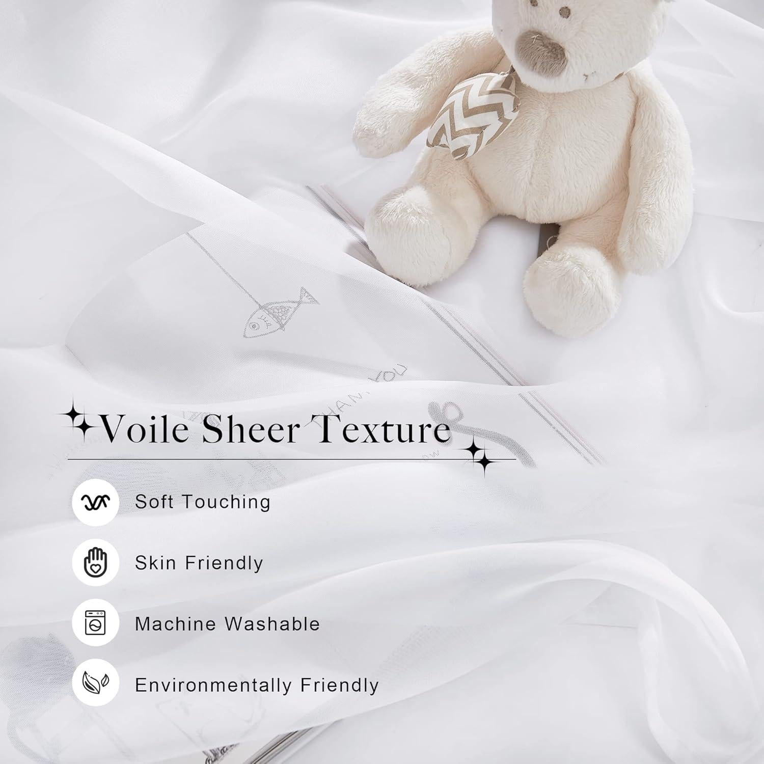 Cortina de Canopy NICETOWN Blanca 114x180 cm para Cama