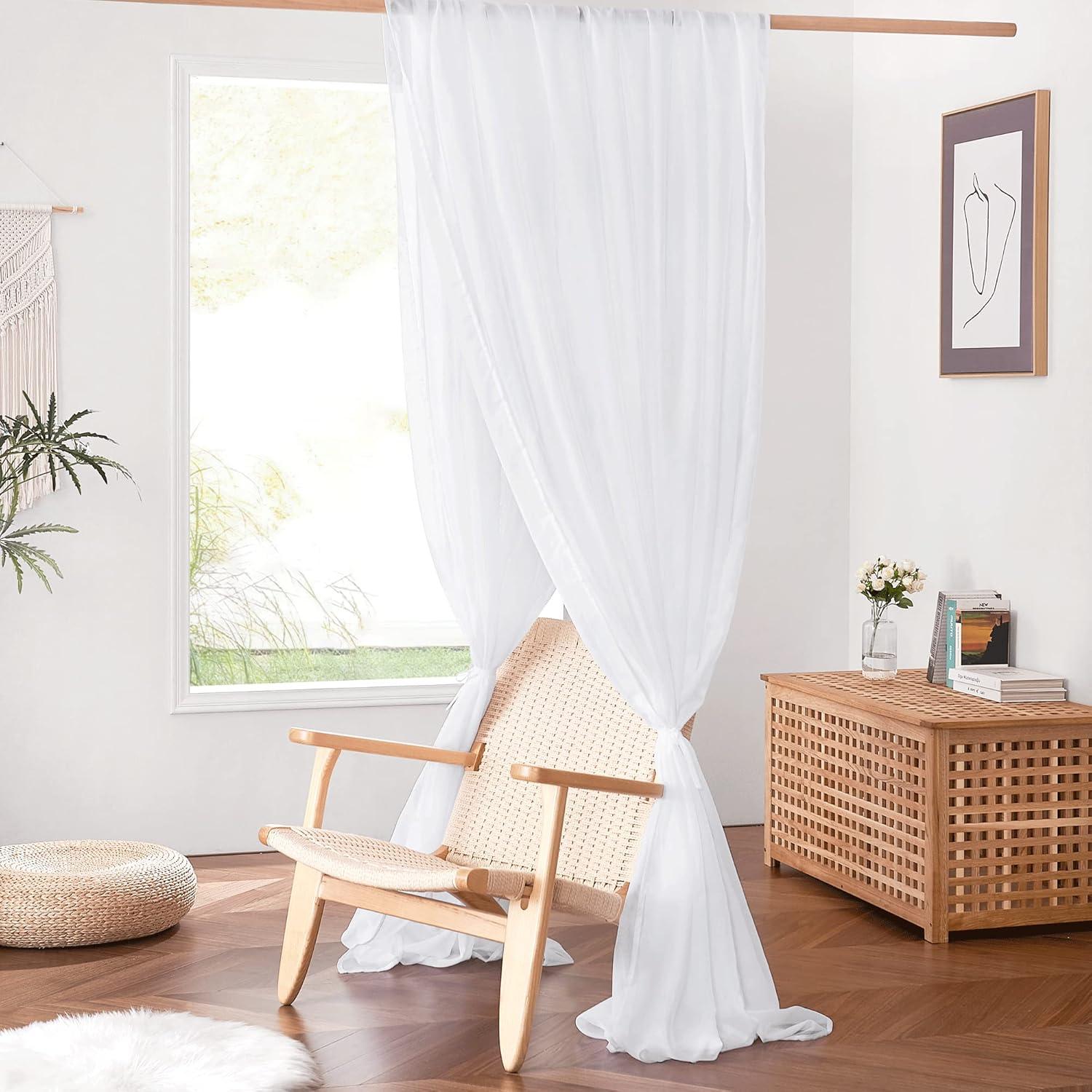 Cortina de Canopy NICETOWN Blanca 114x180 cm para Cama