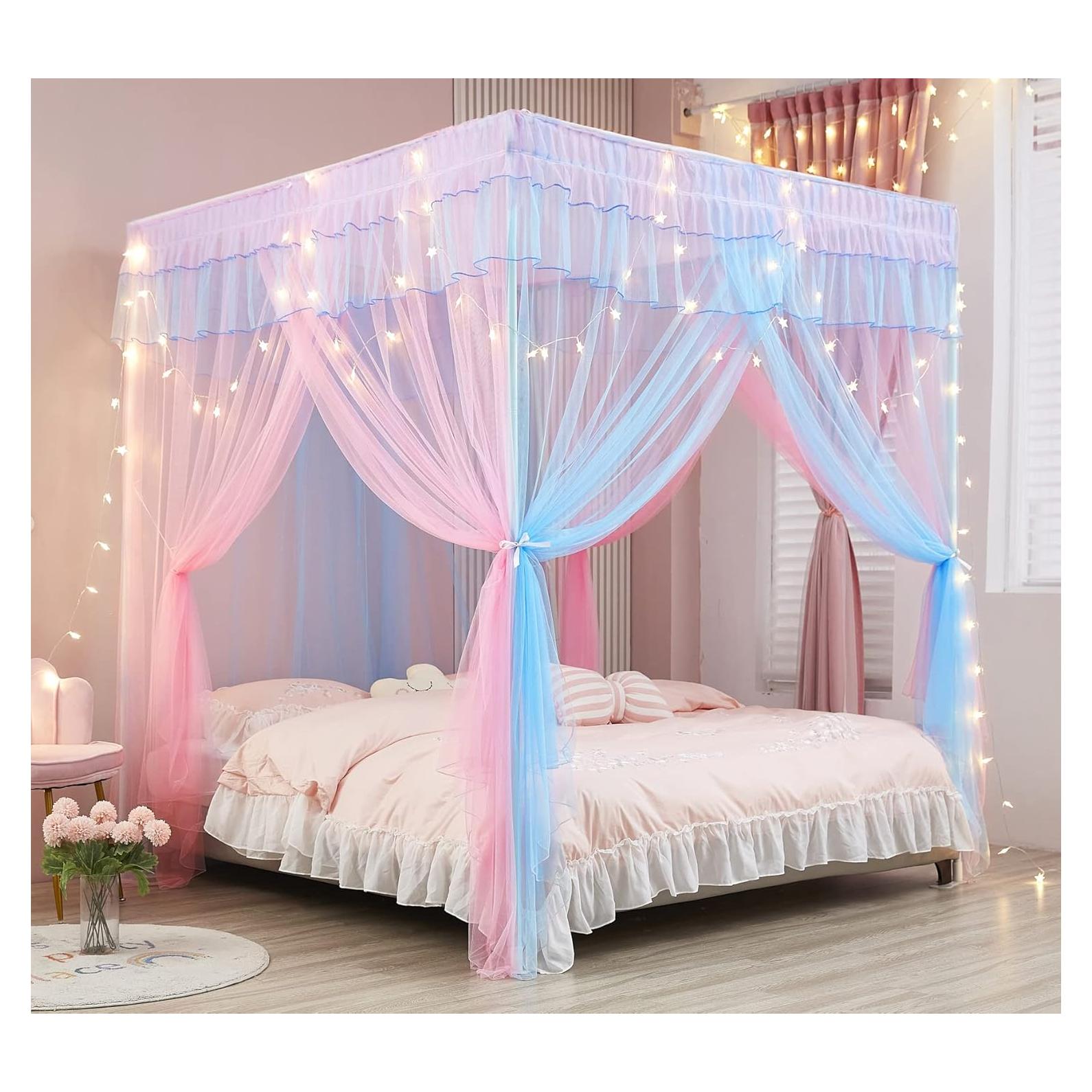 Dosel de Cama Individual Mengersi Arcoíris con Luces