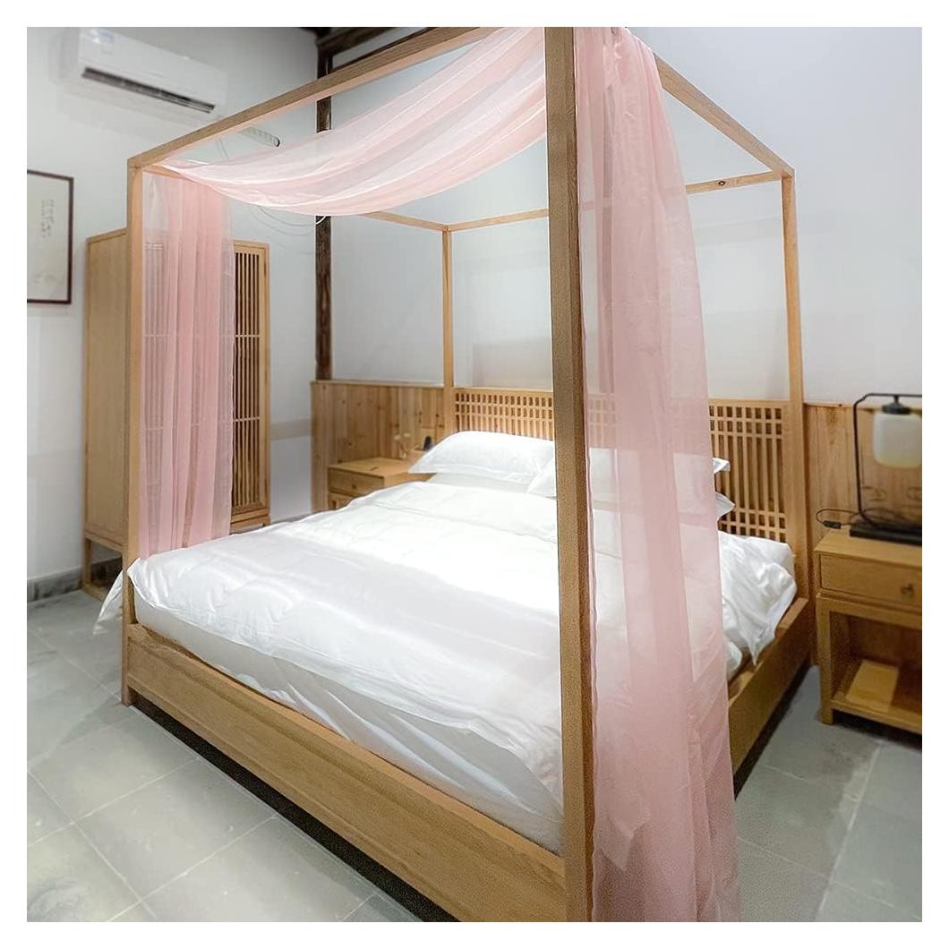 Bufanda de Dosel Rosa Linentalks 132 cm x 520 cm para Cama Individual