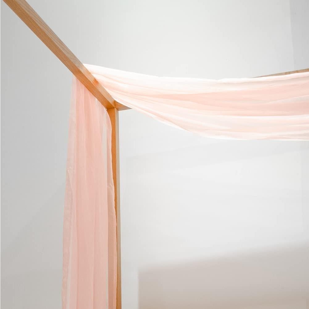 Bufanda de Dosel Rosa Linentalks 132 cm x 520 cm para Cama Individual