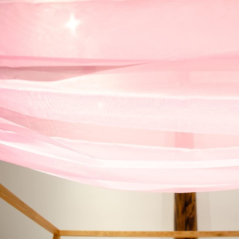 Bufanda de Dosel Rosa Linentalks 132 cm x 520 cm para Cama Individual
