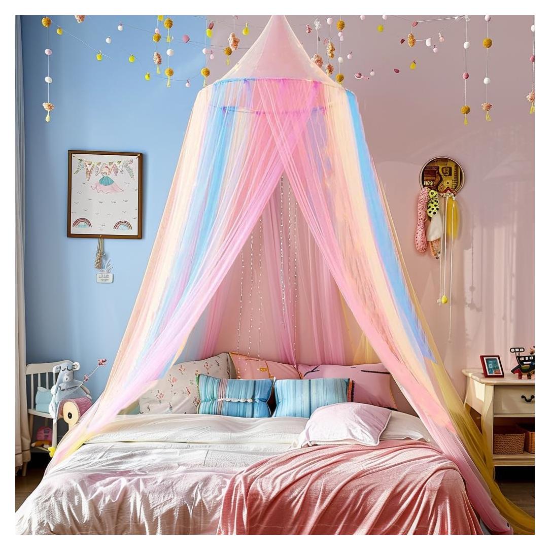 Dosel de Mosquito Comtelek Arcoíris para Cama Niña 250 cm