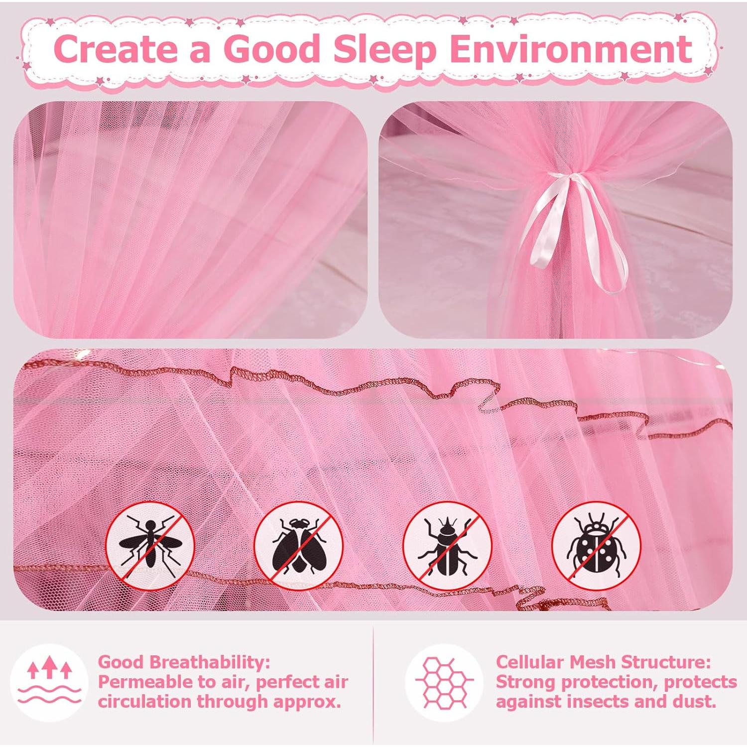 Dosel de Cama Twin YEERSWAG con Luces y Estrellas Luminiscentes