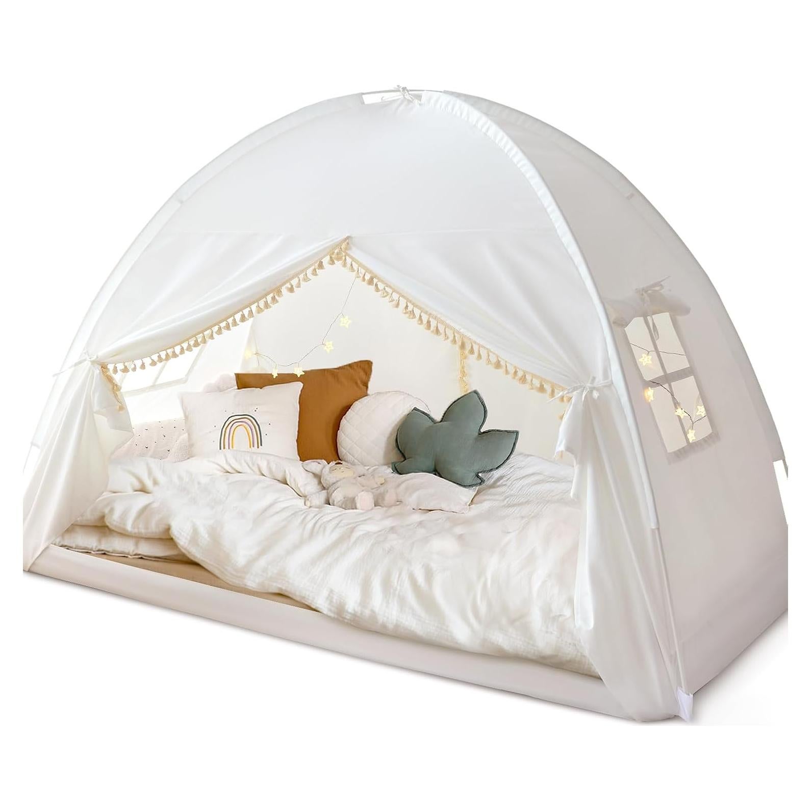 Carpa de Cama Twin Razee Blanca Boho para Niños