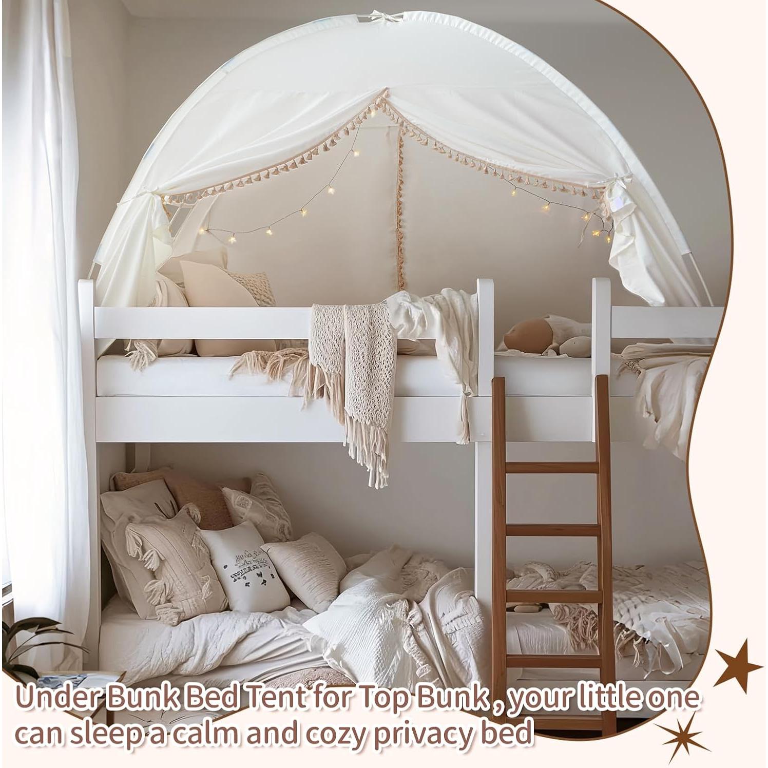 Carpa de Cama Twin Razee Blanca Boho para Niños