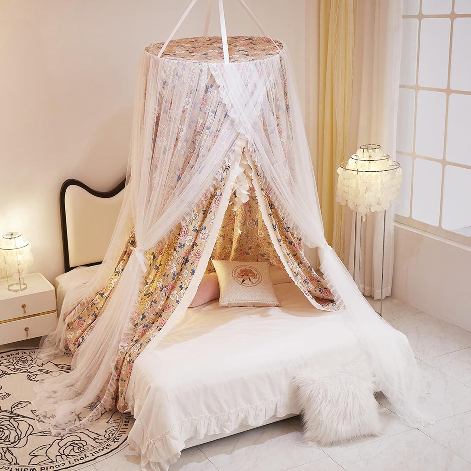 Cortina de Cama de Dosel Redonda VETHIN Princesa 254 cm