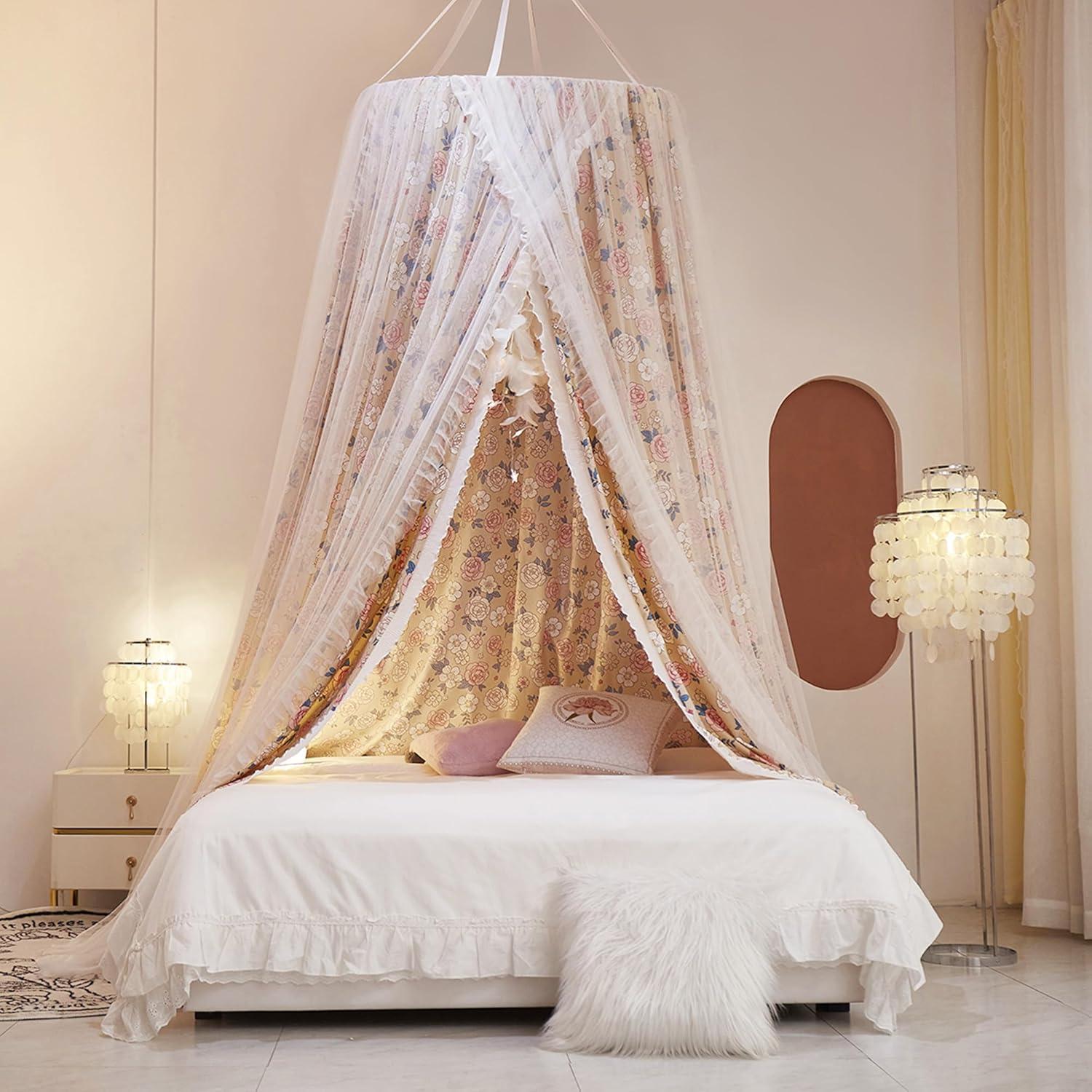 Cortina de Cama de Dosel Redonda VETHIN Princesa 254 cm