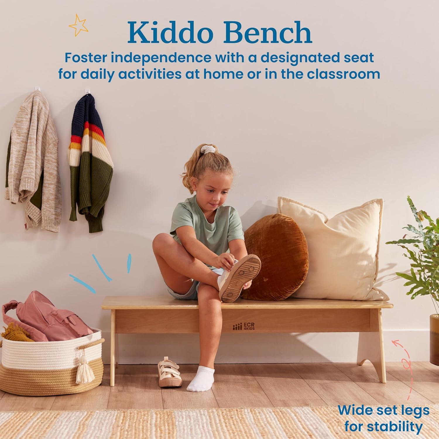 Banco de Madera para Niños ECR4Kids Natural 115x40.6x30.5 cm
