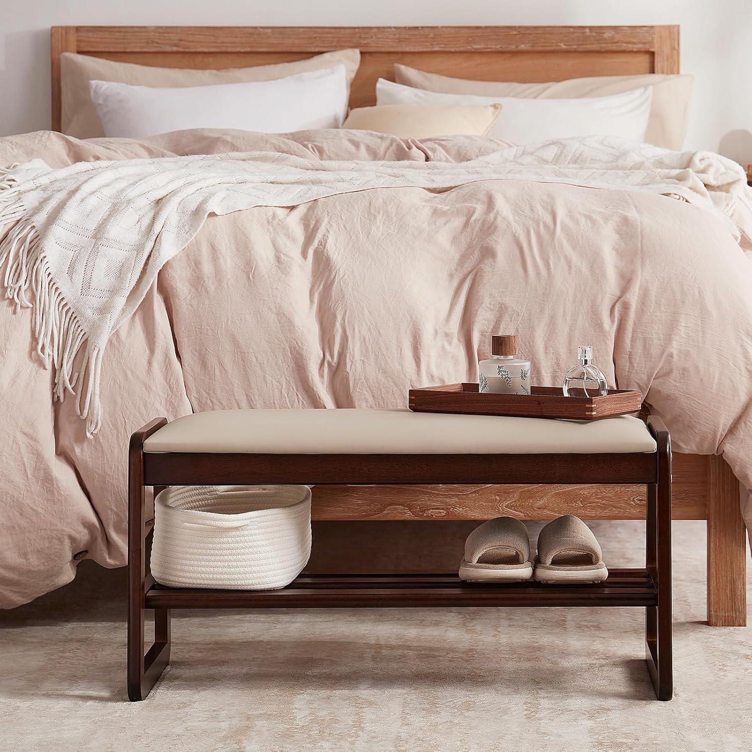 Banco para Zapatos Achicsofar con Cojín 80 cm Beige