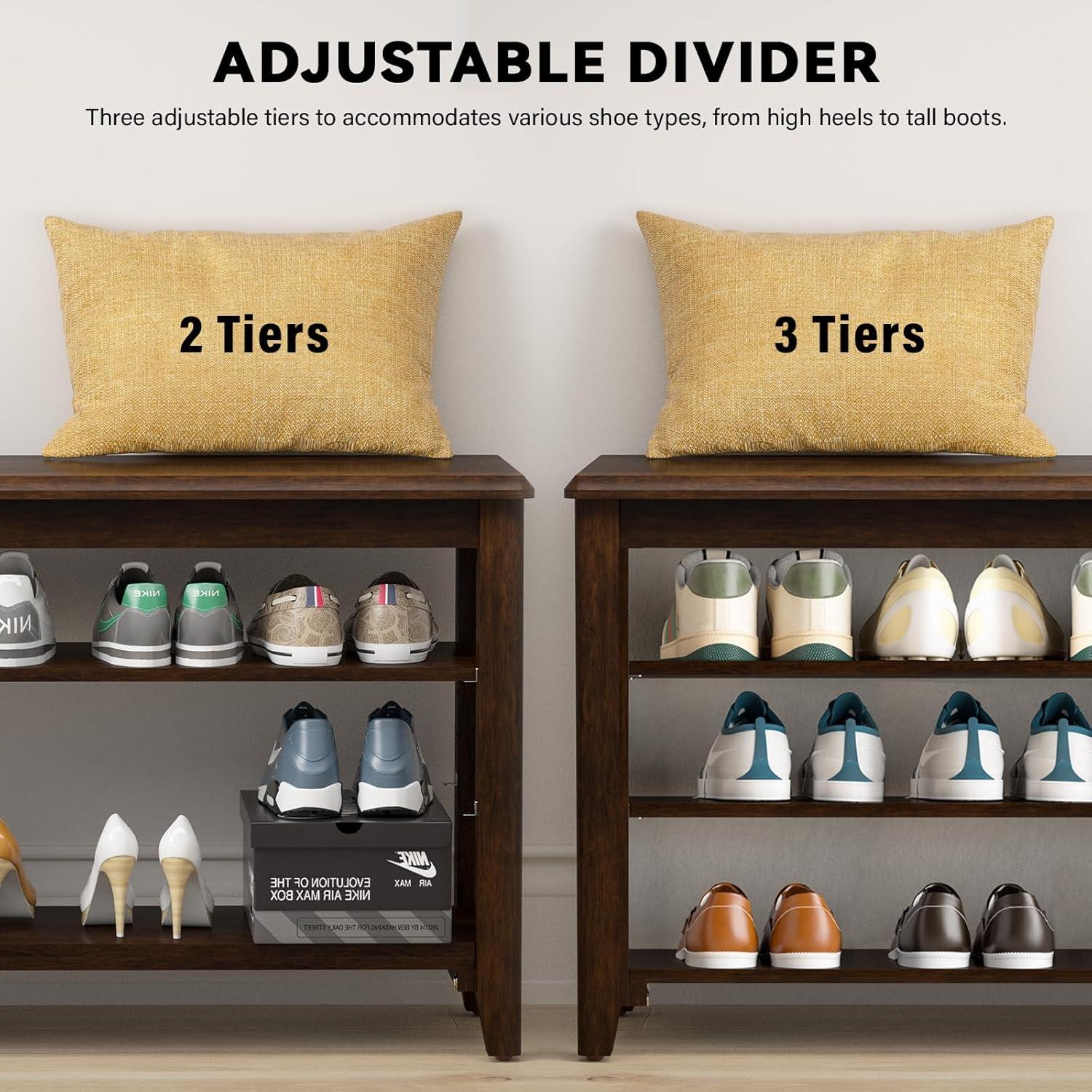 Banco de Almacenamiento para Zapatos Taitiy 80 cm Madera Caucho