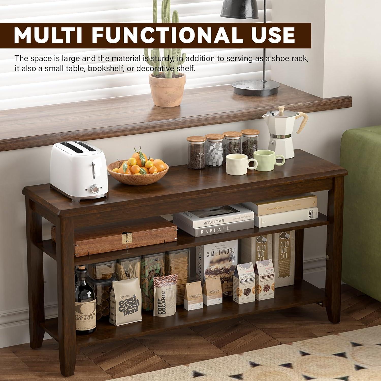 Banco de Almacenamiento para Zapatos Taitiy 80 cm Madera Caucho