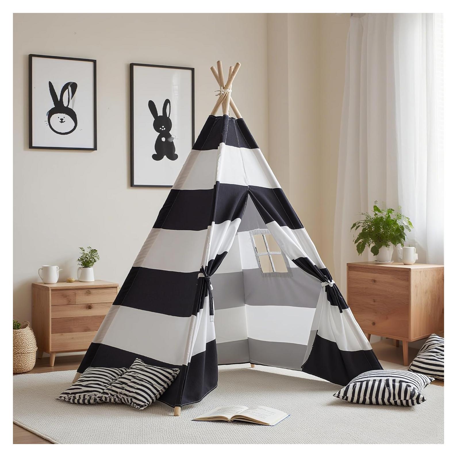 Tienda Teepee para Niños xiaowantong Rayas Negras 2.78kg