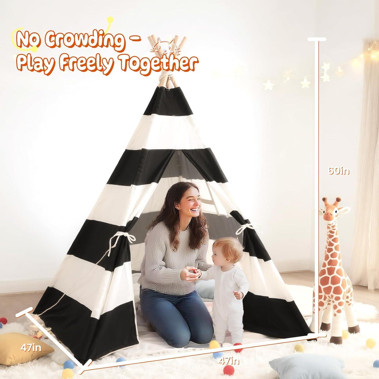 Tienda Teepee para Niños xiaowantong Rayas Negras 2.78kg