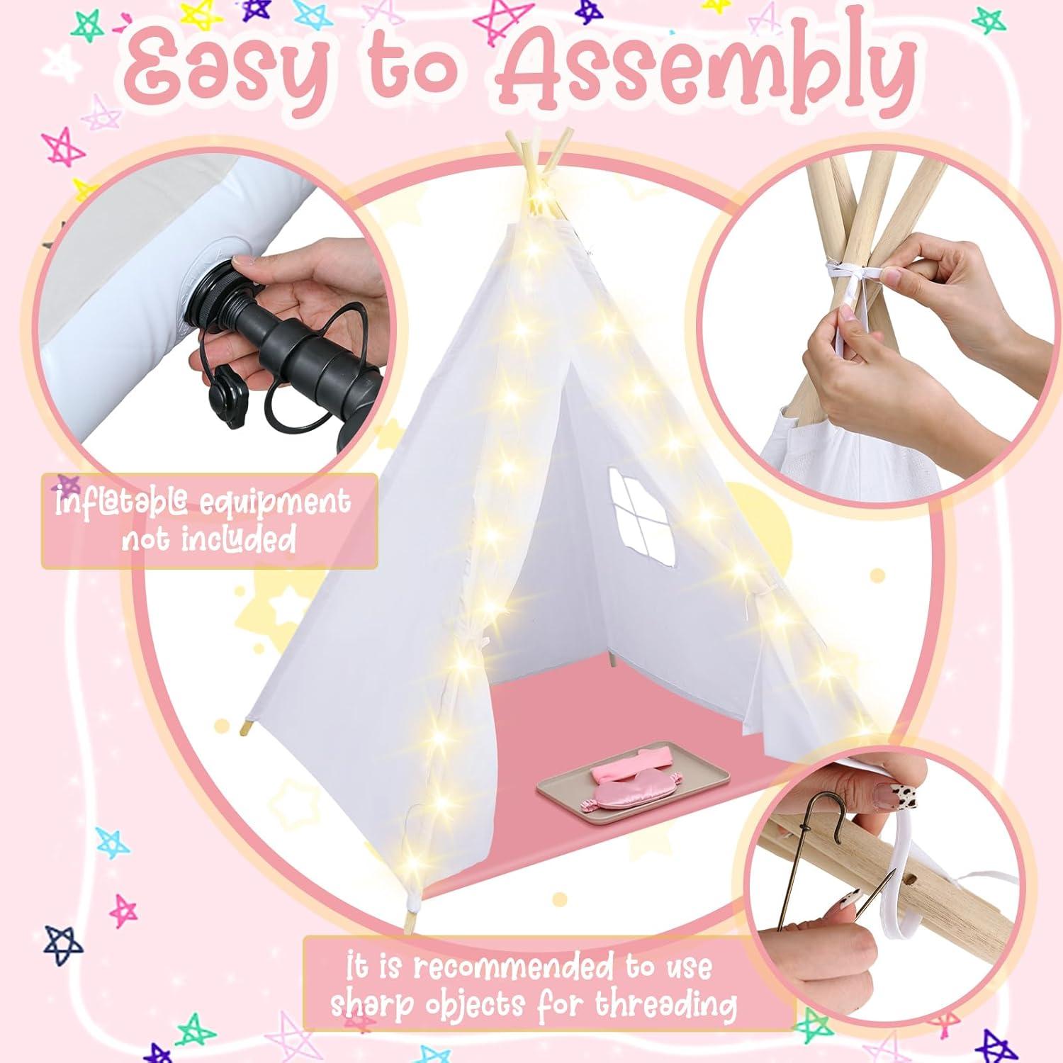 Tienda Teepee Windyun 6 Piezas Algodón Lavable para Niños