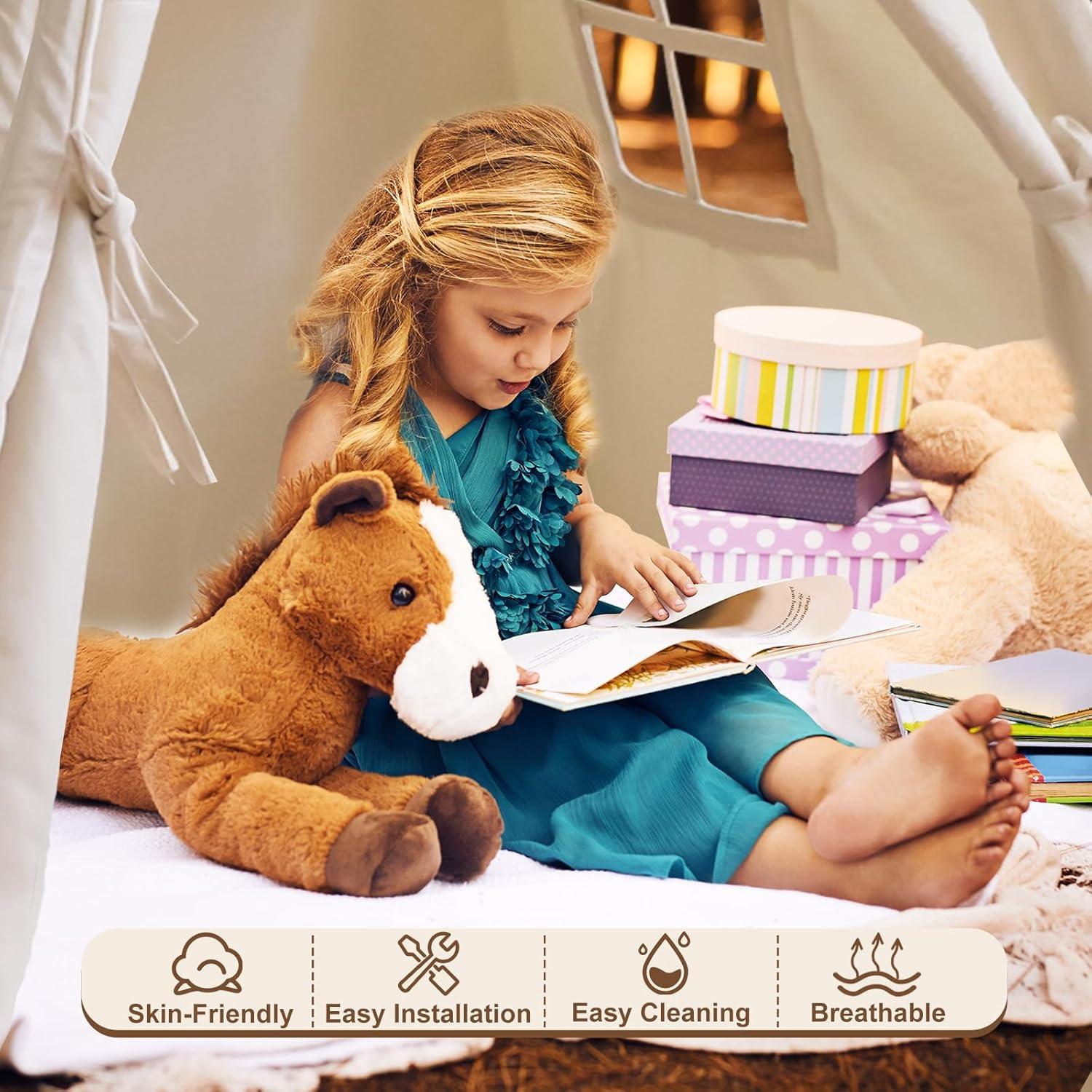 Tienda Teepee para Niños Yunhe - Lona Algodón Natural 107x107cm