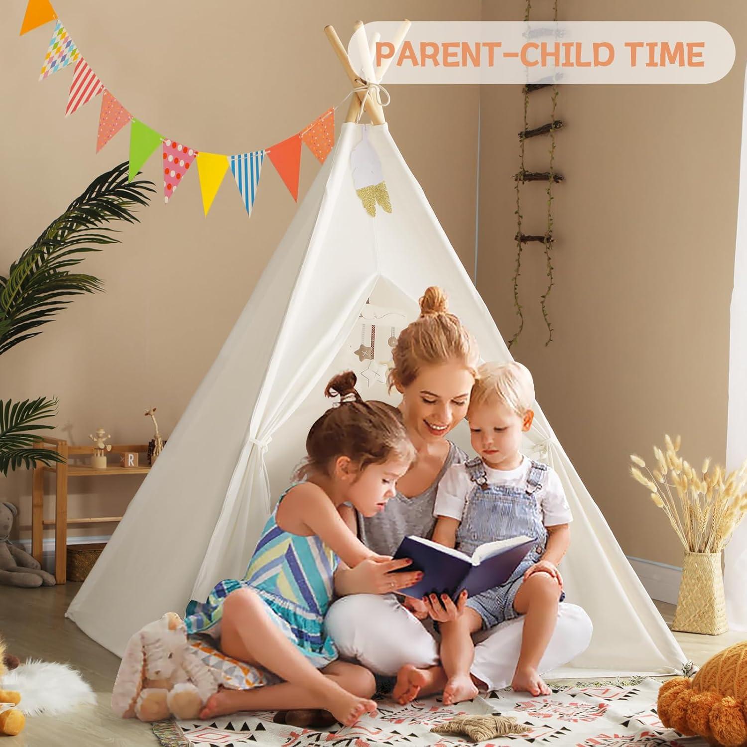 Tienda de Teepee para Niños Wilwolfer 120x120x156 cm
