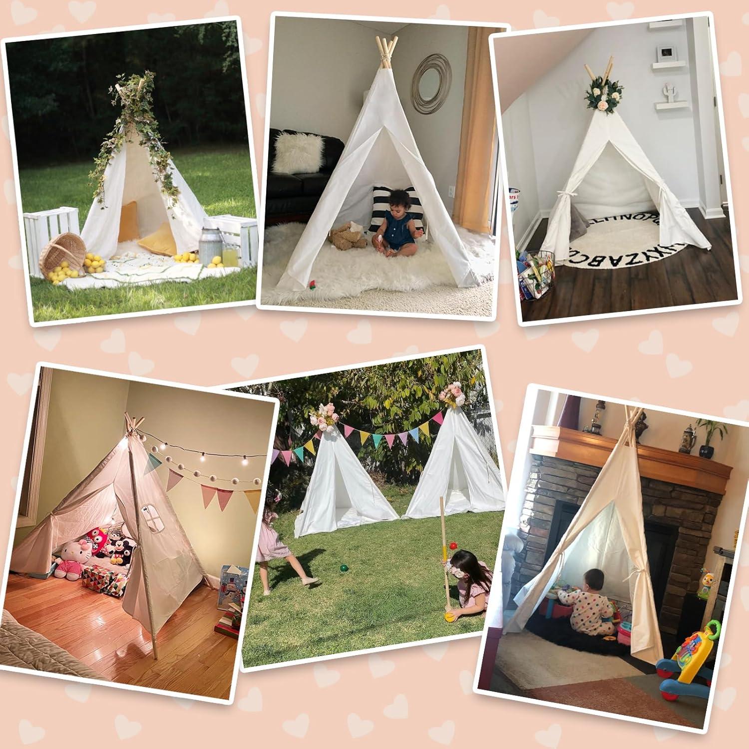 Tienda de Teepee para Niños Wilwolfer 120x120x156 cm